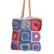 Handmade Patchwork Granny Square Tote Shoulder Bag